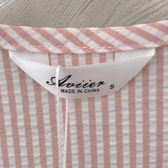 ❤️ 🆕 AVIIER Floral Striped Dress Size S - Picture 4 of 5